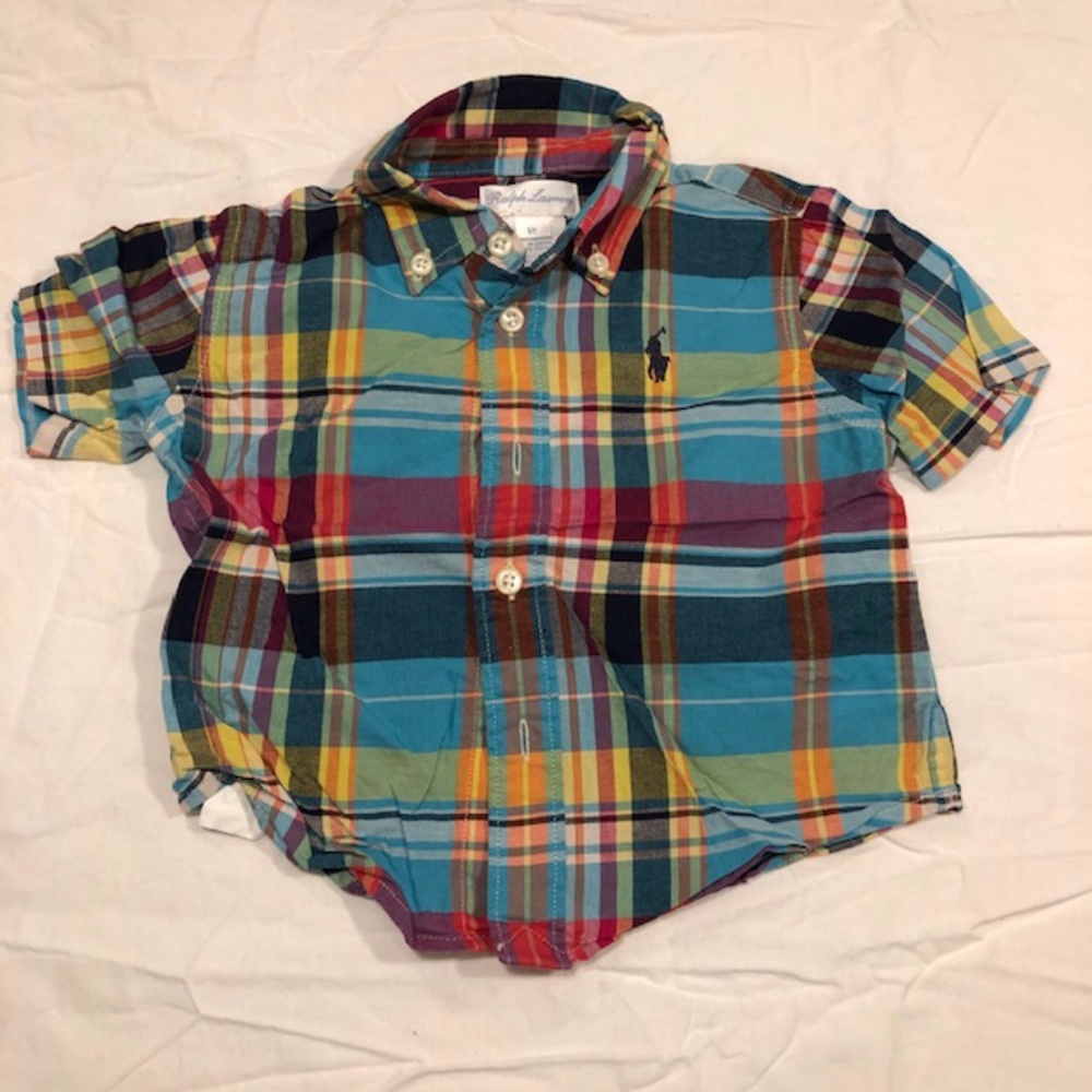 Ralph Lauren Checkered Button Down Shirt - 6M